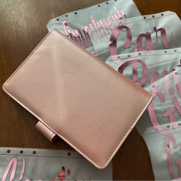 Rose Gold Cash Envelope Binder Wallet Budgeting System New - Picture 4 of 5